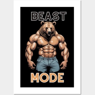 BEAST MODE BEAR TSHIRT Posters and Art